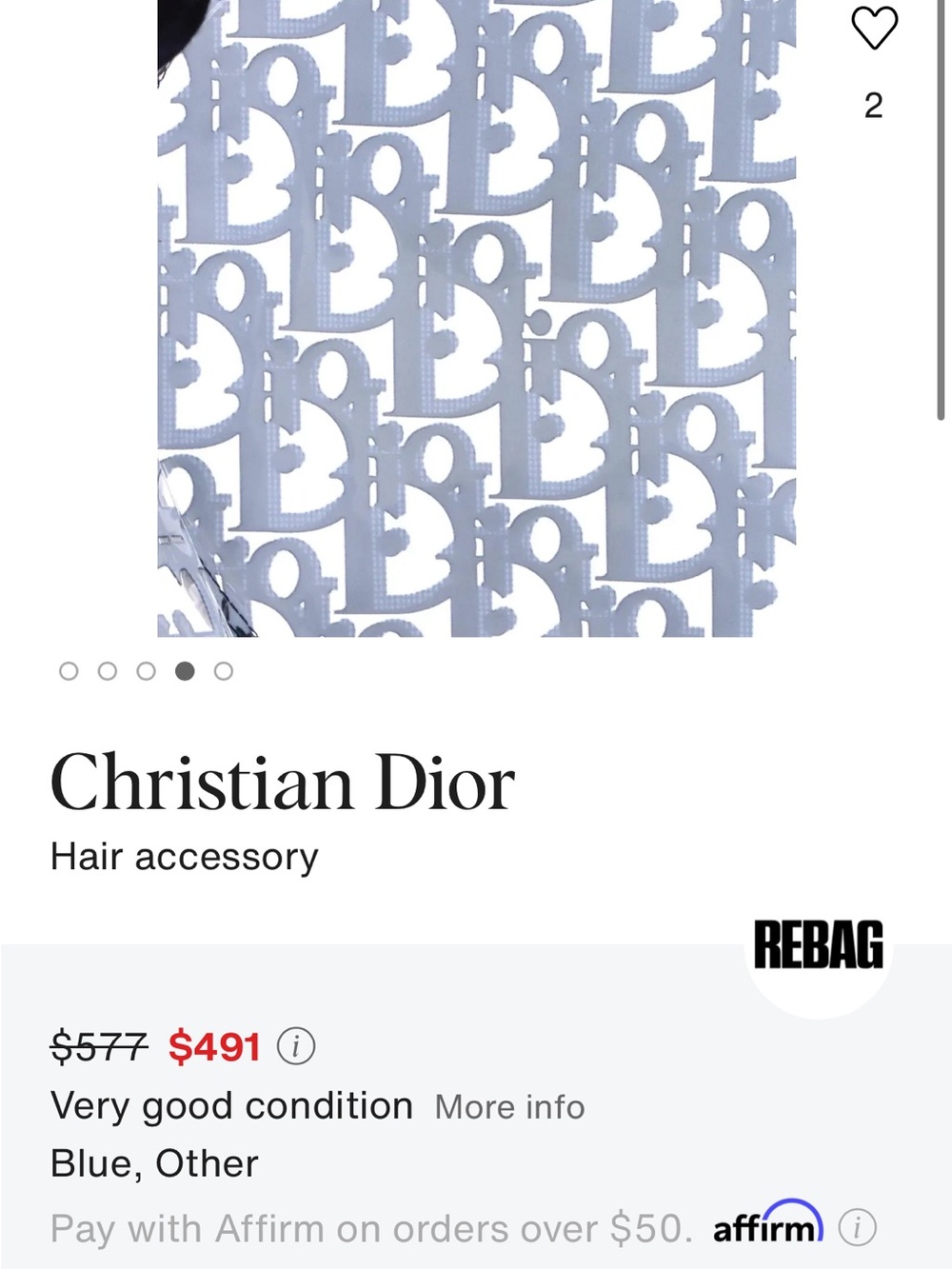 Christian Dior Blue Logo Rain Bucket Hat - Picture 4 of 5